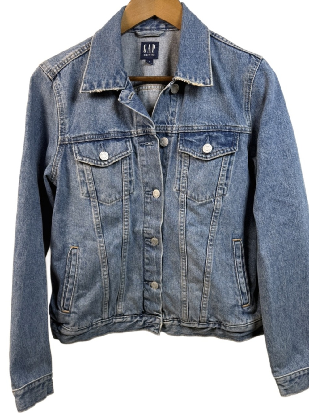 GAP Medium Wash Blue Denim Button-Up Jacket